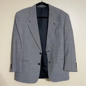 Daniel Hechter wool Vintage Houndstooth Jacket Size 38 short black and white